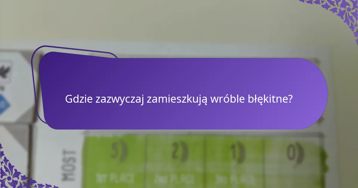 Gdzie zazwyczaj zamieszkują wróble błękitne?