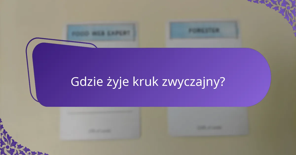 Gdzie żyje kruk zwyczajny?