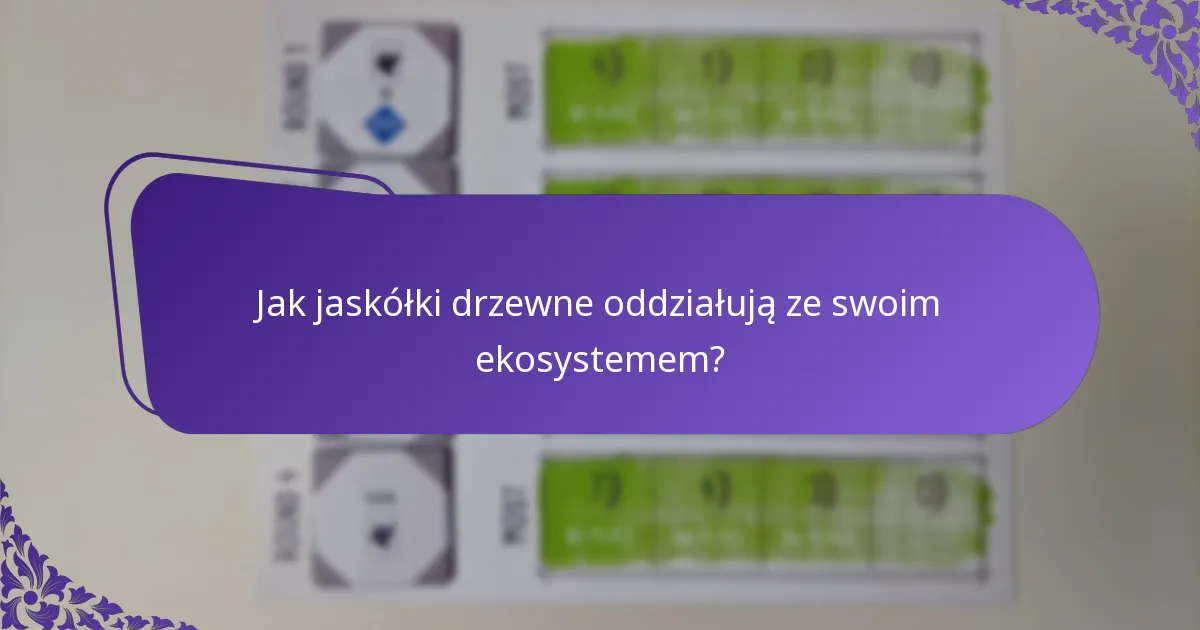 Jakiego typu siedlisk preferują jaskółki drzewne?