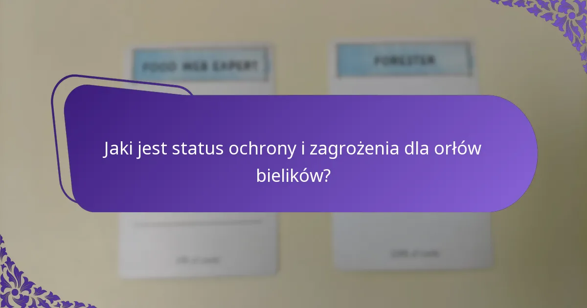 Jaki jest status ochrony i zagrożenia dla orłów bielików?