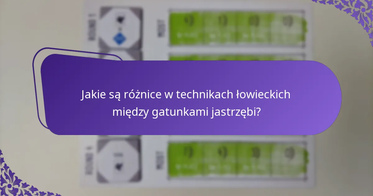 Jakie są różnice w technikach łowieckich między gatunkami jastrzębi?