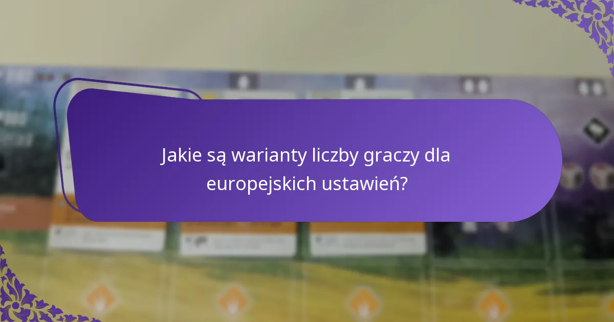 Jakie zasoby wspierają warianty ustawień dla Europy?
